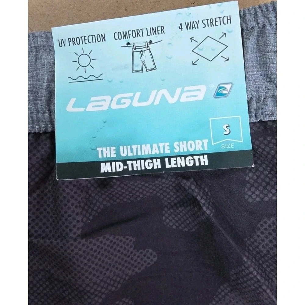 LAGUNA‎ MEN'S SWIM THE ULTIMATE SHORT SIZE SMALL MID-THIGH LENGTH UPF 50 NWT